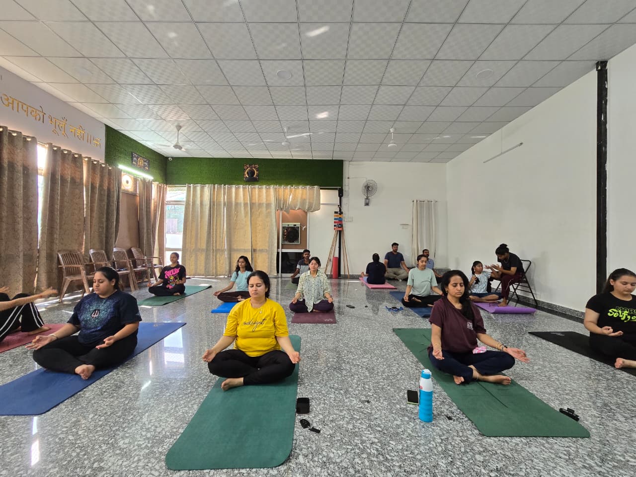 Group meditation at Raj Yogashala