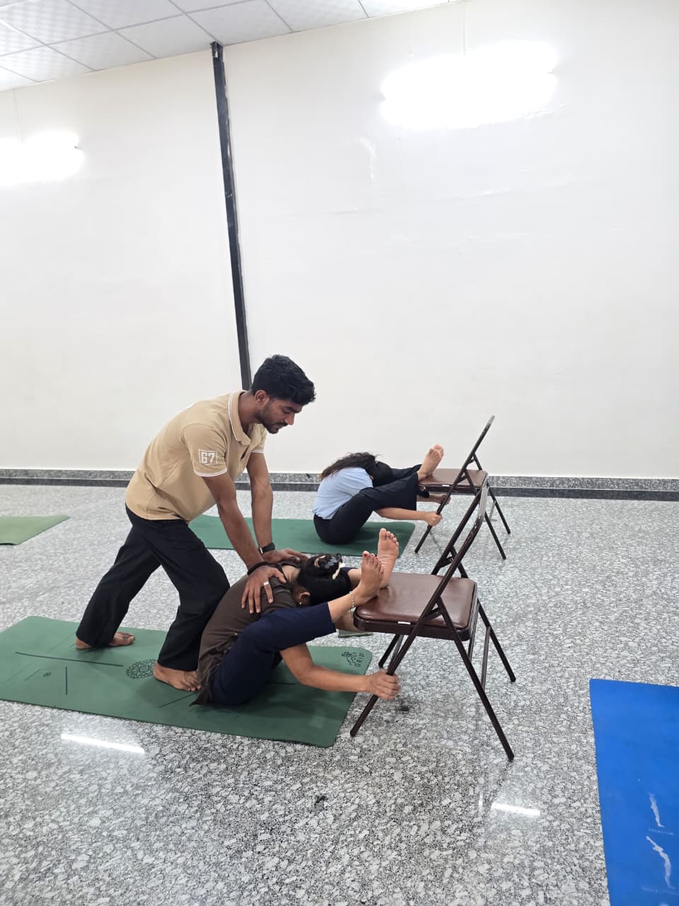 Therapeutic yoga session at Raj Yogashala
